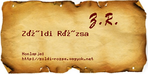 Zöldi Rózsa névjegykártya